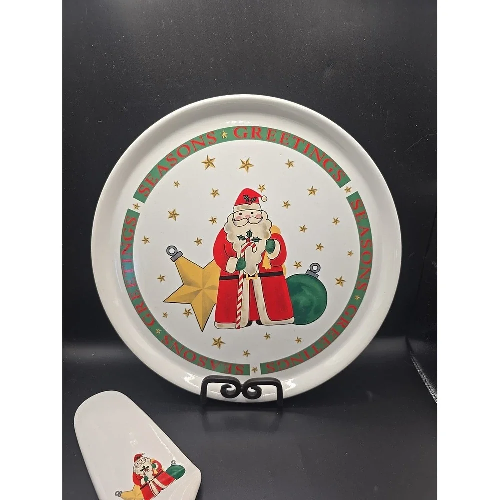 Cake Plate & Server Seasons Greetings‎ Signature Housewares Japan 11
